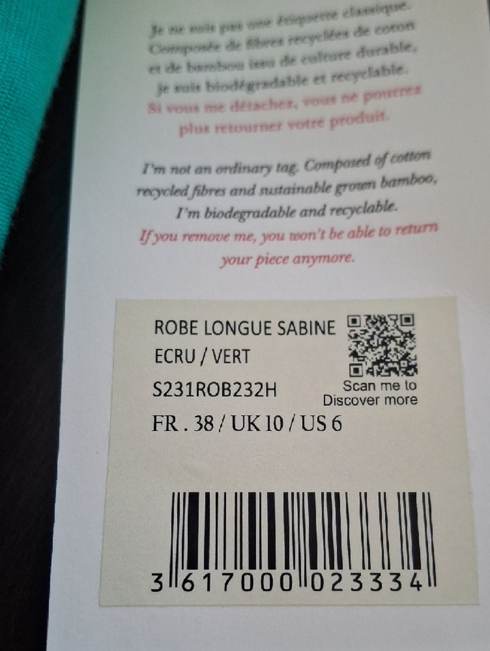 Sezane Sabinne Midi Dress with White Floral Embroidery Sz 6 NWT - Picture 3 of 3